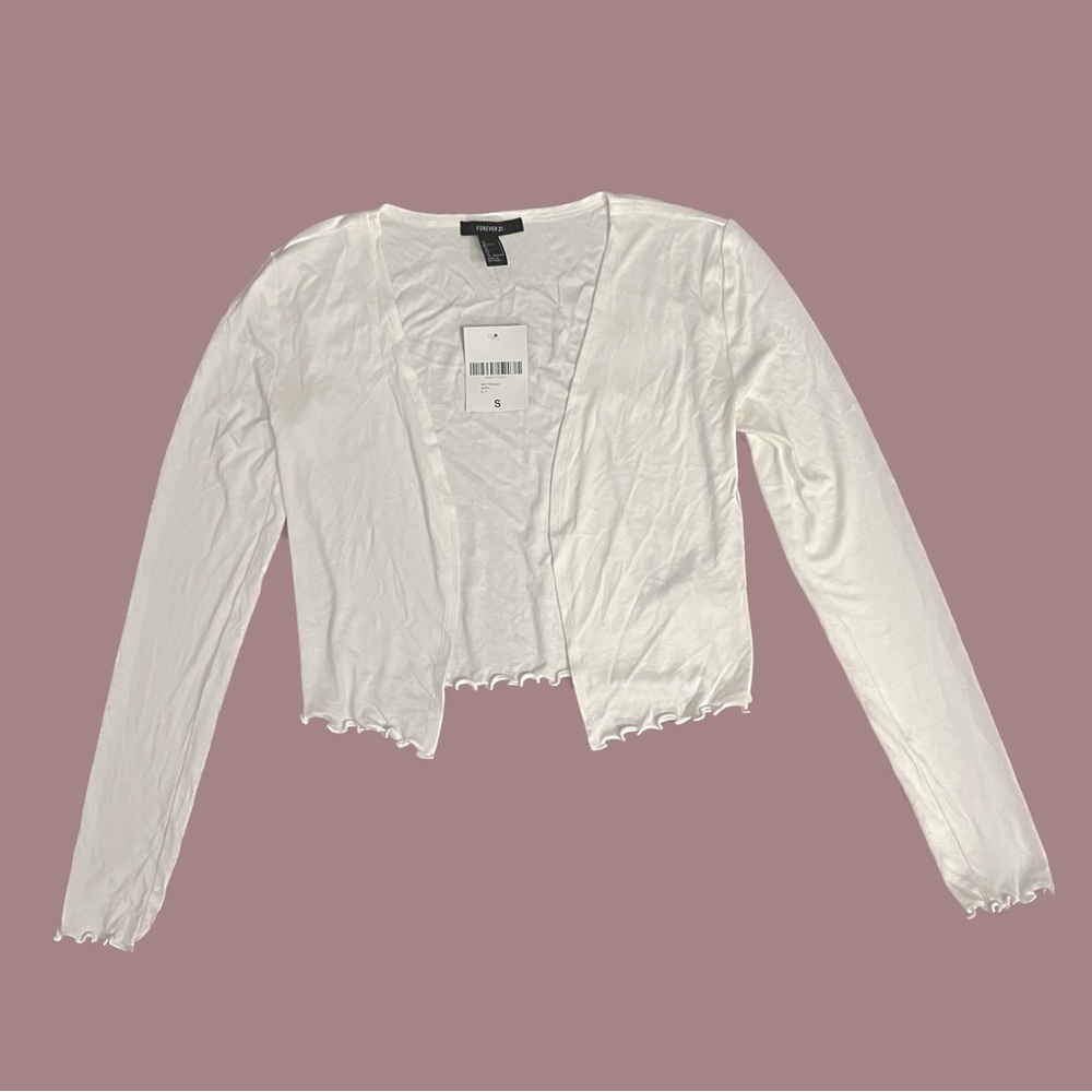Forever 21 White Cardigan | S